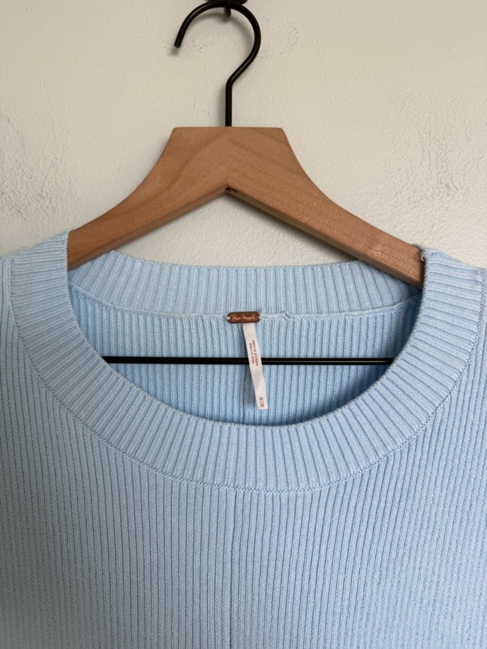 Free People Time On My Side Ice Water Blue Knit Mini Dress - Picture 6 of 8